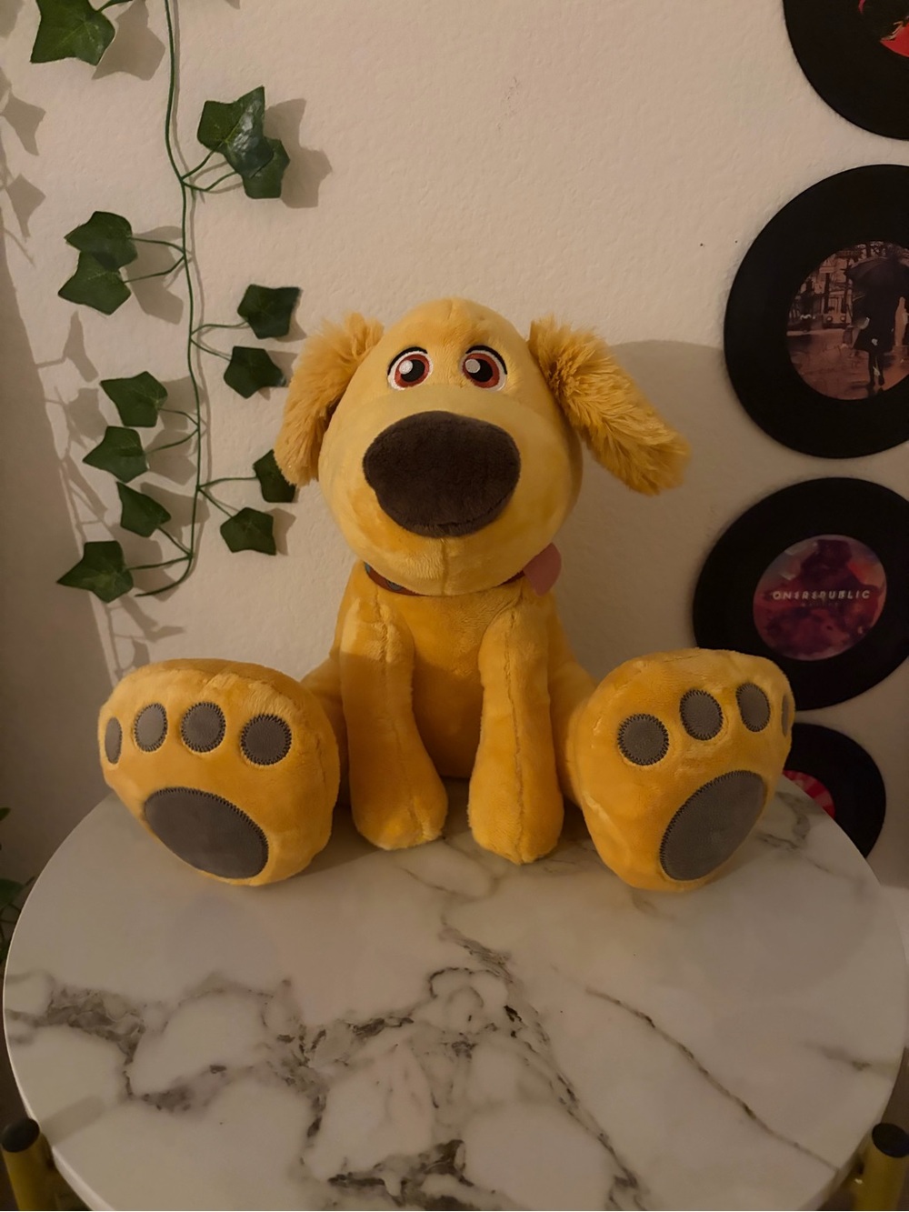 Disney Yellow Plush Dog Toy with Brown Nose and Paw Pads